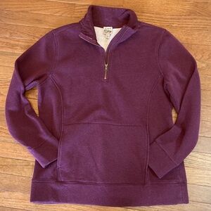 Como Vintage Women's Plum Quarter-Zip Sweater Size Large